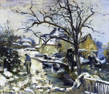 カミーユ・ピサロ Painting - モンフーコーの冬 2 1875年 カミーユ・ピサロ